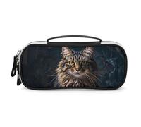 DWTJKMS Carino E Bella Gatto Pelle Makeup Bag Portatile Piccolo Organizzatore Cosmetico Impermeabile Borse Da Toilette Pennelli Matite E Viaggio Trucco Accessori