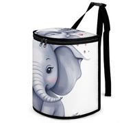 DWTJKMS Carino Elefante Pattumiera Auto con Coperchio Grande Capacità Appeso Auto Pattumiera A Prova di Perdite Impermeabile Pattumiera Auto Must Haves Accessori Interni