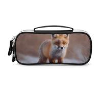 DWTJKMS Carino Fox Sacchetto di Trucco In Pelle Portatile Piccolo Organizzatore Cosmetico Impermeabile Toiletry Borse Pennelli Matite E Viaggio Trucco Accessori