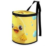 DWTJKMS Carino giallo pollo auto cestino con coperchio Grande capacità appeso Auto Trash Bin a prova di perdite impermeabile cestino auto must have accessori interni