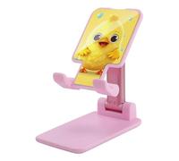 DWTJKMS Carino giallo pollo cellulare stand doppio pieghevole, altezza regolabile supporto per telefono cellulare portatile culla per cellulare dock desktop adatto a tutti gli smartphone, stile rosa