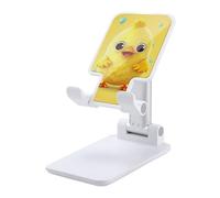 DWTJKMS Carino Giallo Pollo Del Telefono Cellulare Stand Doppio Pieghevole, Altezza Regolabile Supporto Del Telefono Cellulare Portatile Culla Desktop Dock Adatto A Tutti Gli Smart Phone Bianco Stile