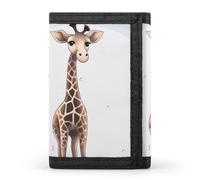 DWTJKMS Carino giraffa portafoglio minimalista da uomo sottile tre volte portafogli moda moderno portafoglio antifurto per carte e contanti