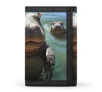 DWTJKMS Carino Hippos Portafoglio minimalista Mens Slim Trifold Portafogli Moderna Moda Portafogli Antifurto Porta Carte E Contanti