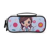 DWTJKMS Carino Infermiera Borsa di Trucco In Pelle Portatile Piccolo Organizzatore Cosmetico Impermeabile Toiletry Borse Pennelli Matite E Viaggio Trucco Accessori