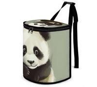 DWTJKMS Carino Little Panda Pattumiera per auto con coperchio Grande capacità Appeso Auto Cestino della spazzatura a prova di perdite Impermeabile Cestino della spazzatura Auto Must Haves Accessori