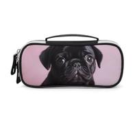 DWTJKMS Carino Nero Carlino Borsa di Trucco In Pelle Portatile Piccolo Organizzatore Cosmetico Impermeabile Toiletry Borse Pennelli Matite E Viaggio Make Up Accessori