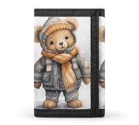 DWTJKMS Carino Orso Portafoglio Minimalista Uomo Sottile Trifold Portafogli Moderna Moda Portafogli Antifurto Portafoglio Contiene Carte E Contanti