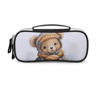 DWTJKMS Carino Orso Sacchetto di Trucco In Pelle Portatile Piccolo Organizzatore Cosmetico Impermeabile Toiletry Borse Pennelli Matite E Viaggio Trucco Accessori