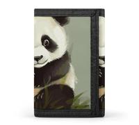 DWTJKMS Carino piccolo panda portafoglio minimalista da uomo sottile a tre ante portafogli alla moda moderno portafoglio antifurto per carte e contanti