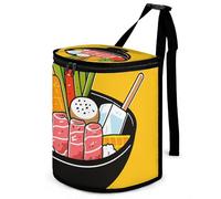 DWTJKMS Cartoon Hotpot Doodle Car Trash Can con coperchio Grande capacità Appeso Auto Trash Bin a prova di perdite Impermeabile Cestino della spazzatura Auto Must Haves Accessori interni