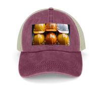 DWTJKMS Caschi da costruzione Cappello sportivo per uomo donna cappello da cowboy cavo regolabile berretto da baseball abbigliamento regali accessori vino rosso stile