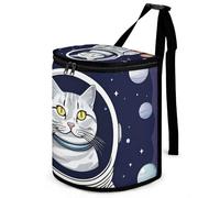 DWTJKMS Cat in Spacess Car Trash Can con coperchio Grande capacità Appeso Auto Trash Bin a prova di perdite Impermeabile Pattumiera Auto Must Haves Accessori interni