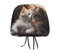 DWTJKMS Cat Kiss - Copertura per poggiatesta auto, regolabile, riutilizzabile, accessorio per interni auto, stile vintage, per la maggior parte delle auto