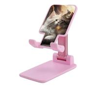 DWTJKMS Cat Kiss - Supporto per telefono cellulare, pieghevole, regolabile in altezza, portatile, per tutti gli smartphone, colore: rosa