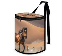 DWTJKMS Cavalli che corrono nel deserto Storm Car Trash Can con coperchio Grande capacità Appeso Auto Cestino della spazzatura a prova di perdite Impermeabile Pattumiera Auto Must Haves Accessori