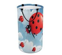 DWTJKMS Cesto portabiancheria a forma di coccinella e nuvola, pieghevole, con manici per il trasporto, grande cesto portaoggetti per lavanderia, dormitorio per la famiglia
