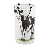 DWTJKMS Cesto portabiancheria a forma di mucca, pieghevole, con manici facili da trasportare, grande cesto portaoggetti per lavanderia, dormitorio, famiglia