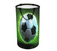 DWTJKMS Cesto portabiancheria a forma di pallone da calcio, pieghevole, con manici facili da trasportare, grande cesto portaoggetti per lavanderia, dormitorio, famiglia