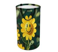 DWTJKMS Cesto portabiancheria con fiori di smiley, pieghevole, con manici per il trasporto, grande cesto portaoggetti per lavanderia, dormitorio, famiglia