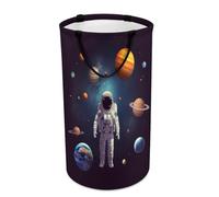 DWTJKMS Cesto portabiancheria con pianeti del sistema solare astronauta, pieghevole, con manici per il trasporto, grande cesto portaoggetti per lavanderia, dormitorio, famiglia