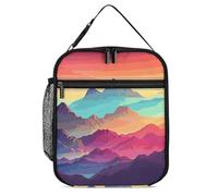 DWTJKMS Color Mountain - Borsa termica per il pranzo, a prova di perdite, per uomini e donne, con manico, riutilizzabile, isolata, per ufficio, lavoro, picnic