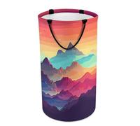 DWTJKMS Color Mountain - Cesto portabiancheria pieghevole, con manici per il trasporto, grande cesto portaoggetti per lavanderia, dormitorio, famiglia