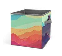 DWTJKMS Color Mountain - Organizer a cubo, pieghevole, in tessuto spesso, adatto per casa, ufficio, guardaroba, abbigliamento e giocattoli