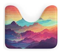 DWTJKMS Color Mountain - Tappeto da bagno a forma di U, assorbente, ad asciugatura rapida, antiscivolo, per il pavimento del bagno (50,8 x 40,6 cm)