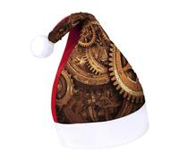 DWTJKMS Cool Steampunk Gears Cappello di Babbo Natale Classico Pelliccia Cappello di Natale Addensare Cappello di Natale con Paillettes Divertente Vacanza Inverno