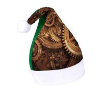 DWTJKMS Cool Steampunk Gears Cappello di Babbo Natale Classico Pelliccia Cappello di Natale Addensare Cappello di Natale con Paillettes Divertente Vacanza Inverno