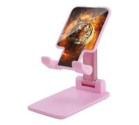 DWTJKMS Cool Tiger in Flame - Supporto per telefono cellulare, pieghevole, regolabile in altezza, portatile, per tutti gli smartphone, colore: rosa