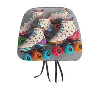 DWTJKMS Copertura colorata per poggiatesta auto retrò per pattini a rotelle, 1 pezzo, regolabile, riutilizzabile, accessorio per sedile interno auto, carino vintage, protezione per sedili auto, per la