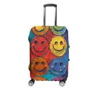 DWTJKMS Copertura per bagagli colorata con faccina sorridente, semplice e generosa, copertura antipolvere lavabile, resistente ai graffi, per valigie da 48-81 cm, Stile:, S, Custodia per bagagli