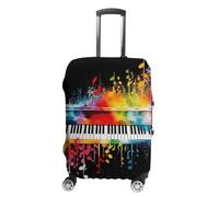 DWTJKMS Copertura per bagagli colorata con tastiera di pianoforte e note musicali, semplice e generosa, copertura antipolvere lavabile, resistente ai graffi, per valigie da 48-81 cm, Stile:, XL
