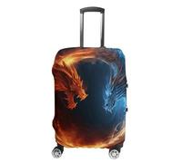 DWTJKMS Copertura per bagagli con drago di fuoco e ghiaccio, semplice e generosa, lavabile, resistente ai graffi, per valigie da 48-81 cm, Stile:, S, Custodia per bagagli