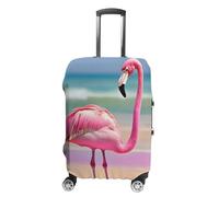 DWTJKMS Copertura per bagagli semplice e generosa con fenicottero rosa sulla spiaggia, copertura antipolvere lavabile, resistente ai graffi per valigie da 48-81 cm, Stile:, XL, Custodia per bagagli