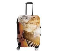 DWTJKMS Copertura per bagagli semplice e generosa per pianoforte, violino, con note musicali, copertura antipolvere lavabile, resistente ai graffi, per valigie da 48-81 cm, Stile:, L, Custodia per