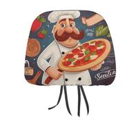 DWTJKMS Copertura per poggiatesta auto, 2 pezzi, regolabile, riutilizzabile, per interni auto, accessori per sedili auto, stile vintage, per la maggior parte delle auto