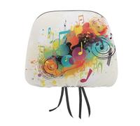 DWTJKMS Copertura per poggiatesta auto a tema musica astratta 1 pz regolabile riutilizzabile, accessori per sedili interni auto carino vintage poggiatesta protezione sedili copertura, per la maggior
