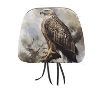 DWTJKMS Copertura per poggiatesta auto ad acquerello di Hawk, regolabile, riutilizzabile, accessorio per interni auto, grazioso accessorio vintage per poggiatesta auto, 1 pezzo, per la maggior parte