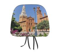 DWTJKMS Copertura per poggiatesta auto con città spagnole, regolabile, riutilizzabile, accessorio per interni auto, grazioso accessorio vintage per poggiatesta auto, 1 pezzo, per la maggior parte