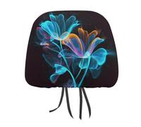 DWTJKMS Copertura per poggiatesta auto, regolabile, riutilizzabile, con fiori fluorescenti, accessorio per sedile interno, stile vintage, per la maggior parte delle auto
