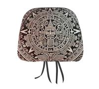 DWTJKMS Copertura per poggiatesta auto, regolabile, riutilizzabile, per interni auto, motivo calendario Maya, fine del mondo, 1 pezzo, accessori per sedili interni auto, carino, vintage, protezione