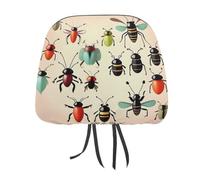 DWTJKMS Copertura per poggiatesta auto, regolabile, riutilizzabile, per interni auto, motivo cartoni animati, 1 pezzo, accessorio per sedile interno auto, grazioso stile vintage, protezione per la