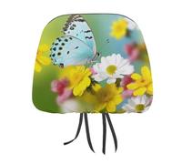DWTJKMS Copertura per poggiatesta auto, regolabile, riutilizzabile, per interni dell'auto, con farfalla a molla, 1 pezzo, accessori per sedili interni auto, carino, vintage, protezione per poggiatesta