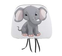 DWTJKMS Copertura per poggiatesta auto, regolabile, riutilizzabile, per interni dell'auto, con simpatico elefante in stile cartone animato, 1 pezzo, accessori per sedili interni, protezione per