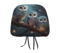 DWTJKMS Copri poggiatesta per auto, motivo gufo su albero, regolabile, riutilizzabile, accessorio per interni auto, grazioso accessorio vintage per poggiatesta auto, 2 pezzi, per la maggior parte