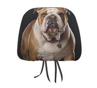 DWTJKMS Copri poggiatesta per auto, regolabile, riutilizzabile, con bulldog inglese, accessorio per interni auto, grazioso accessorio vintage per poggiatesta auto, 1 pezzo, per la maggior parte delle