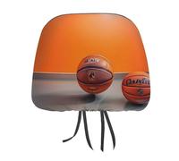 DWTJKMS Copri poggiatesta per auto, regolabile, riutilizzabile, per interni auto, motivo pallacanestro, arancione, 1 pezzo, accessorio per sedile auto, carino vintage, protezione per sedili auto, per